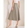 INSPIRE CHIC Women's High Waist Office Work Midi Flared Pleated A-Line Skirts - 4 of 4