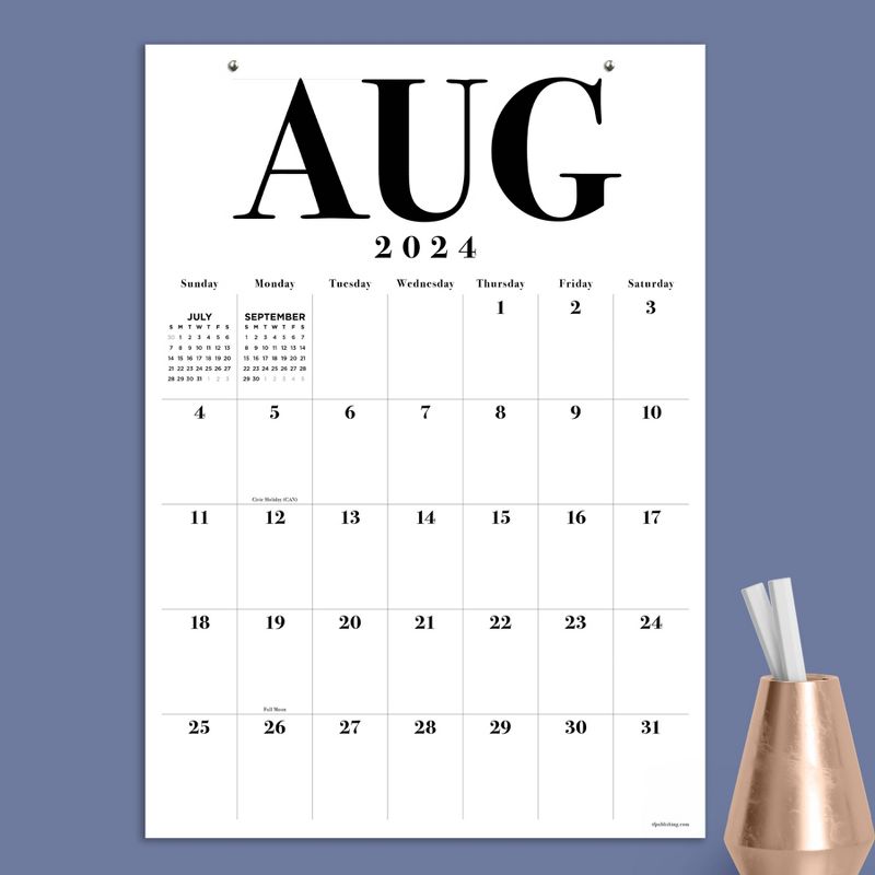 TF Publishing July 2024-June 2025 Monthly Planner 17&#34;x12&#34; White and Black, 2 of 5