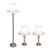 3pc Perennial Roma Classic Lamp Set: UL Listed, Cotton Shades, 3-Way Switch - Lalia Home - 2 of 4