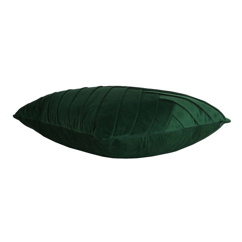 20&#34;x20&#34; Oversize James Pleated Velvet Square Throw Pillow Dark Green - Decor Therapy, 4 of 9