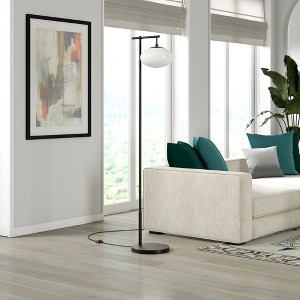 Hudson and Canal 68" Tall Arc Floor Lamp with Glass Shade - 1 of 4