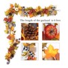 6 Ft Thanksgiving Fall Garland Decor, Artificial Autumn Garlands with Pumpkins, Maple Leaves - 2 of 4