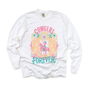 Simply Sage Market Women's Cowgirl Forever Long Sleeve Garment Dyed Tee - 1 of 3