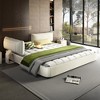 Whisen King Size Cloud Bed Frame, Chenille Upholstered Bed with Oversized Padded Movable Headboard, Round Corner - 2 of 4