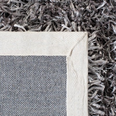 Platinum Ivory 4' x 6' Handmade Wool & Synthetic Tufted Shag Rug