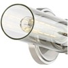 Possini Euro Design Abron Modern Wall Light Brushed Nickel Hardwire 24" 2-Light LED Fixture Clear Glass Shade for Bedroom Bathroom Vanity Living Room - 3 of 4