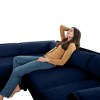 DOMETOUR Modern 6-Piece Modular Sectional Sofa with Storage Soft Blue Chenille Fabric  Contemporary Cylindrica Design for Living Room - 3 of 4