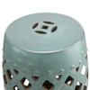 CAVINAS 13"x18" Ceramic Outdoor Small Side Table, Woven Lattice Outdoor Furniture Table, Outdoor Coffee Tables for Garden, Patio - 2 of 4