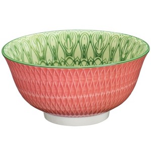 Cilio "Rhombuses" Porcelain Bowl, Pink, 17 fl. oz., 6" dia. , Set of 6 - 1 of 2