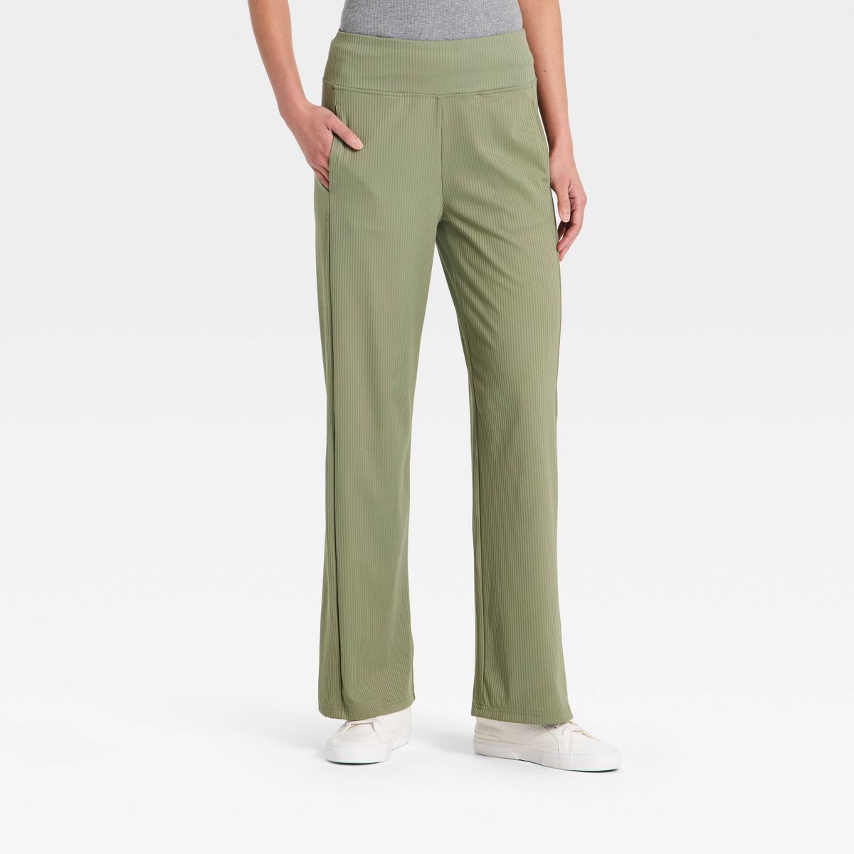 Women's Wide Leg Flat Elastic Lounge Pant with Forward Seams and Side Slit Pockets - A New Day™ - thumbnail 5