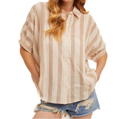 Women's Stripe Beach Blouse - Hem & Thread
