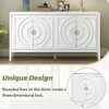 NicBex 4-Door Sideboard Cabinet, Retro Storage Cabinet with Circular Groove Design Round Metal Door Handle, Buffet Cabinet for Entrance, Dining Room - 4 of 4
