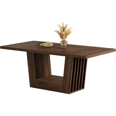 Tribesigns 63-Inch Dining Table for 4-6, Farmhouse Rectangular Kitchen Dinner Table with Heavy-Duty Base for Living Room