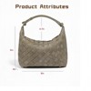 FATMOON Luxurious Suede Hobo Bag - Women's Woven Leather Shoulder Bag with Spacious Interior - 3 of 4