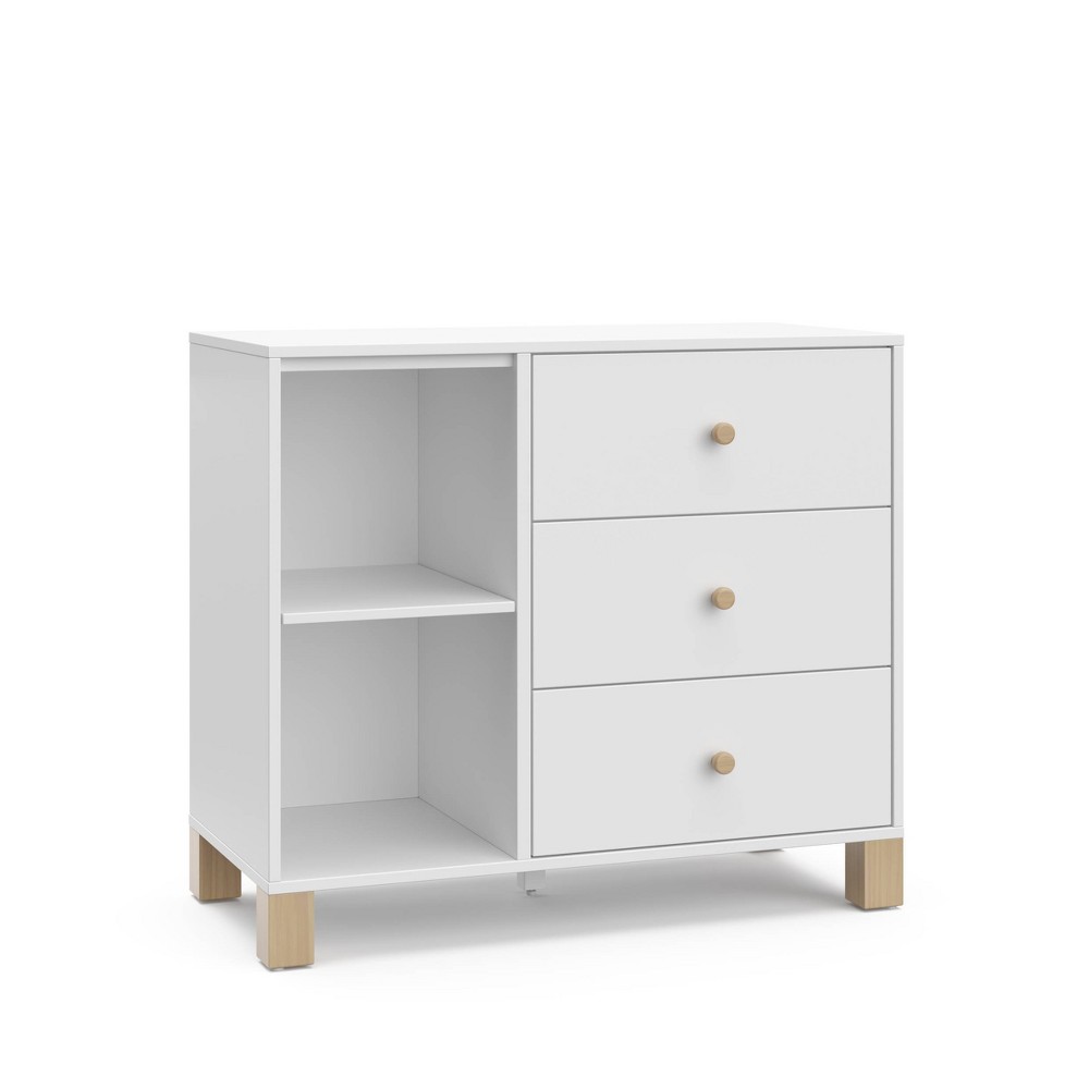 Photos - Dresser / Chests of Drawers Storkcraft California 3 Drawer Combo Dresser - White/Driftwood