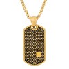Steeltime 24" Men's 18k gold plated stainless steel and simulated black diamonds dog tag pendant - 2 of 4