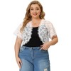 Agnes Orinda Women's Plus Size Sheer Lace Open Front Lightweight Elegant Shrugs - 4 of 4