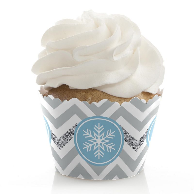 Big Dot of Happiness Winter Wonderland - Snowflake Holiday Party and Winter Wedding Decorations - Party Cupcake Wrappers - Set of 12, 1 of 5
