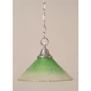 Toltec Lighting Any 1 - Light Pendant in  Chrome with 12" Kiwi Green Crystal Shade - 1 of 1
