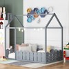 Bellemave Twin Size Wood Bed House Bed Frame with Fence,for Kids,Teens, Girls,Boys - 3 of 4