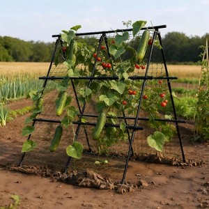 Cucumber Trellis, 4ftx 4ft Metal A-Frame Garden Trellis Climbing Plant Outdoor Support Fruit Grape Vine Vegetable Tomato Pea - 1 of 4