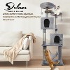 54.3" Cat Tree Tower for Indoor Cats - Multi-Level Furniture Activity Center with Scratching Posts, Perch, Hammock, Condo, Pompoms - 2 of 4