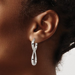 Chisel Stainless Steel Polished Infinity Symbol Twist Hoop Earrings - 1 of 4
