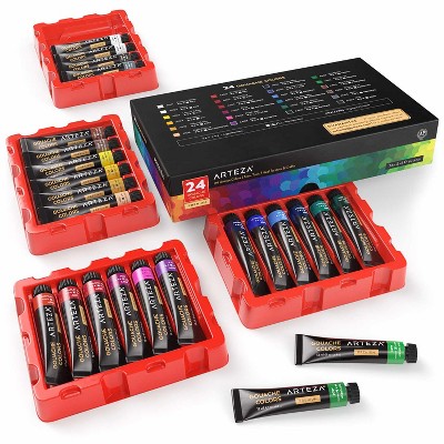 Arteza Gouache Professional Artist Paint Art Supply Set, 12ml Tubes - 24 Piece (ARTZ-8155)