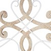 Olivia & May 16"x47" Wooden Scroll Wall Decor with Wood Accents White: MDF Craftsmanship, Modern Style, Dry Clean Only - 3 of 4