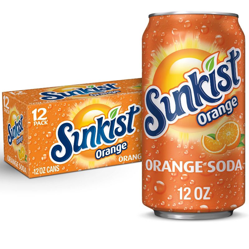 Sunkist Orange Soda - 12pk/12 fl oz Cans, 1 of 10