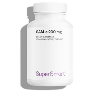 SuperSmart SAM-e 200mg (80% Active Isomer S,S) - Advanced S-Adenosyl Methionine SAM-e Supplement | Non-GMO & Gluten Free - 60 DR Capsules - 1 of 4