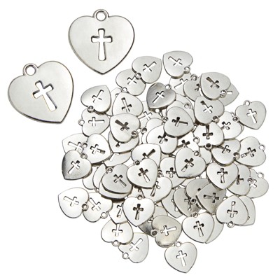 Bright Creations Gold Charms for Jewelry Making, Cross Pendants (24 Pack)