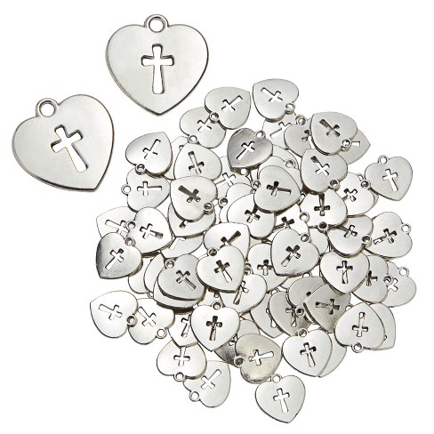 Juvale 75 Pack Cross Necklace Charms Pendant for Jewelry Making Keychain  Crafts, Easter Religious Gifts, 0.67x0.63