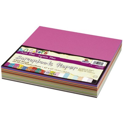 Pacon Acid-Free Heavy Weight Card Stock, 12 x 12 Inch, Assorted Colors, 160 Sheets