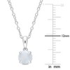 EVERLY JEWELRY | Sterling Silver 5/8 CT TGW Opal Solitaire Heart Design Pendant with Chain - 18 in - 3 of 4