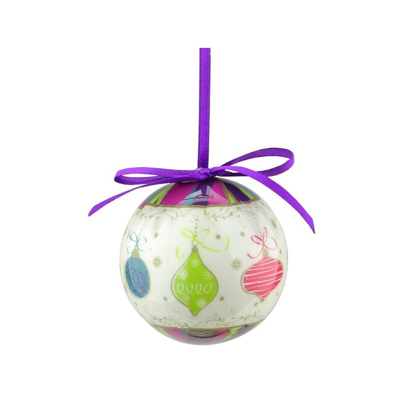 Northlight 8pc Purple and White Decoupage Shatterproof Christmas Ball Ornaments 2.25" (57mm), 3 of 5