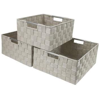 Sorbus Woven Basket Set with Built-in Carry Handles