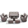 Belord High Back Outdoor Furniture with 6-Inch Thick Cushion, Patio Furniture Set with Fire Pit Table & Swivel Chair, 8PCS Wicker Conversation Set - 4 of 4