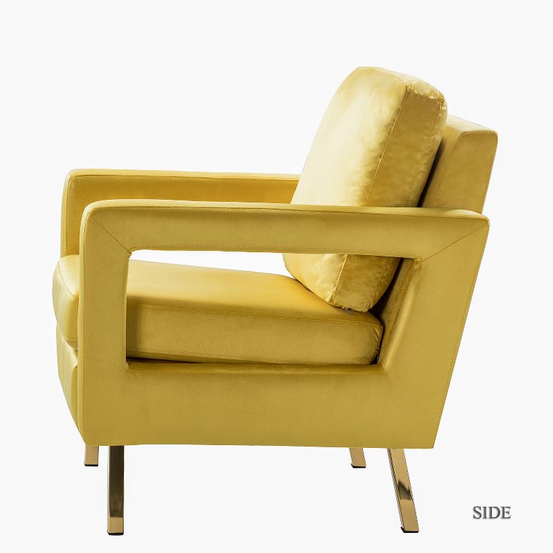 Set of 2 Pene Velvet Accent Armchair with Golden Metal Base | Karat Home, 4 of 11