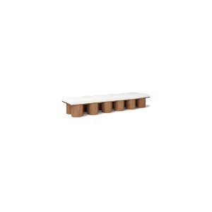 Meridian Furniture,Pavilion Cream Boucle Fabric Bench - 1 of 4