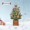 2ft Mini Pre-Lit Christmas Tree with Bow, Balls, Red Berries and Pine Cones, Tabletop Xmas Decor - 2 of 4