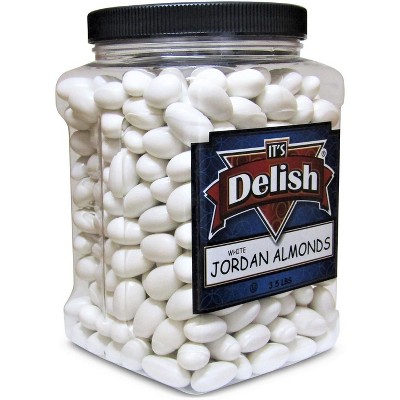 Sugar Free White Jordan Almonds by It's Delish, 3.5 Lbs Jumbo Container