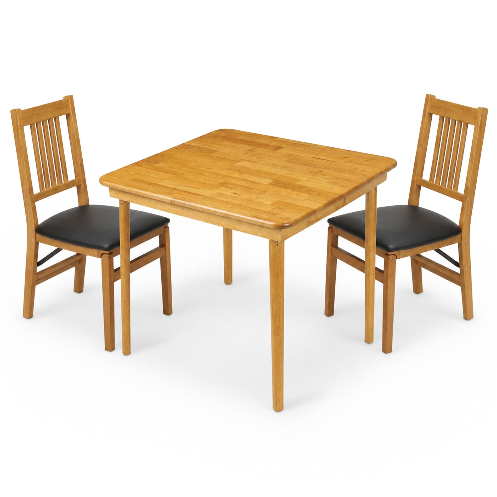 MECO Stakmore Wood Vinyl Upholstered Seat Folding Chair and Folding Card Table