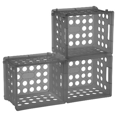 Set of 3 Mini Crate Storage Bins - Gray - Room Essentials™ – Target  Inventory Checker – BrickSeek