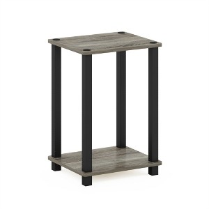 Furinno Simplistic End Table, Small, French Oak/Black - 1 of 1