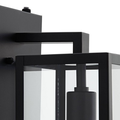 Mystic Black Modern Outdoor Wall Light Set with Clear Glass