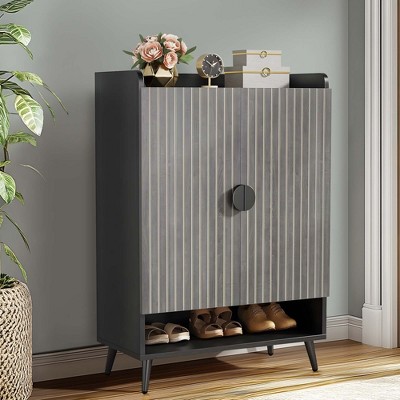 UbMelt  29.53 Inch Shoe Cabinet,Modern Shoe Storage Cabinet Organizer with 2 Doors and Adjustable Shelves for Entryway,Hallway,Closet