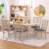 VECELO Rustic Wooden Dining Chairs, Rubber Wood Kitchen Chairs with Padded Seat & Elegant Hollowed Backrest, Gray - 4 of 4