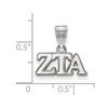 Black Bow Jewelry Sterling Silver Zeta Tau Alpha Greek Life Medium Pendant - 2 of 3