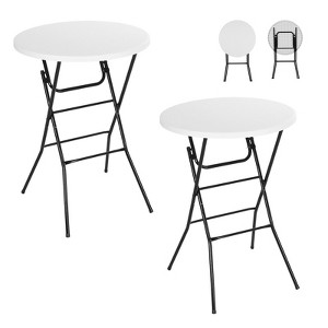 MUKE 31.5" Round Folding Picnic Table, Portable Cocktail Table with Detachable Legs, Waterproof for Indoor/Outdoor Events & Camping - 1 of 4